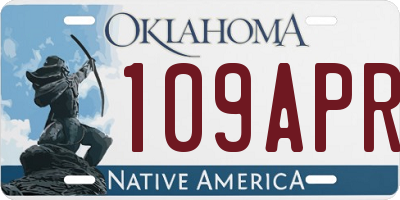 OK license plate 109APR