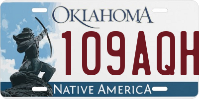 OK license plate 109AQH