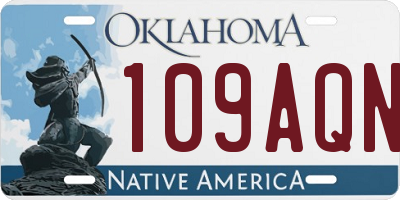 OK license plate 109AQN