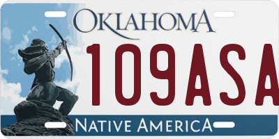 OK license plate 109ASA