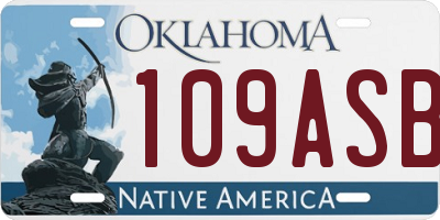 OK license plate 109ASB