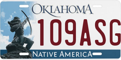 OK license plate 109ASG