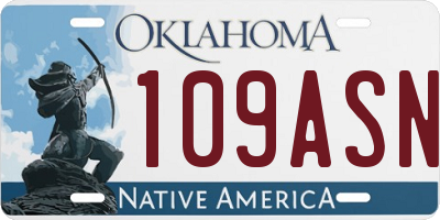 OK license plate 109ASN