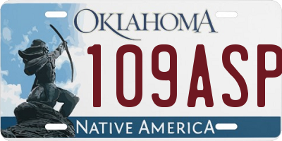 OK license plate 109ASP