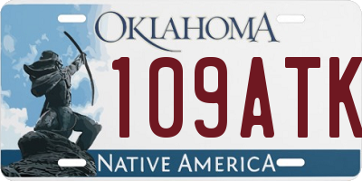 OK license plate 109ATK