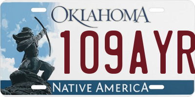 OK license plate 109AYR