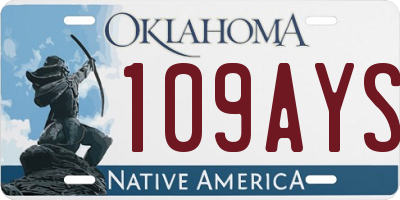 OK license plate 109AYS