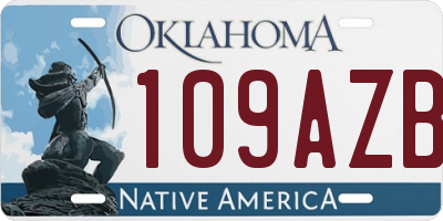 OK license plate 109AZB