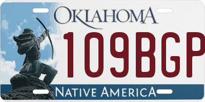 OK license plate 109BGP