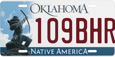 OK license plate 109BHR