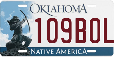 OK license plate 109BOL