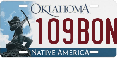 OK license plate 109BON