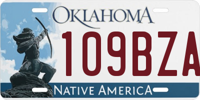 OK license plate 109BZA