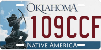 OK license plate 109CCF