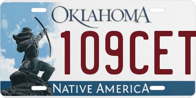 OK license plate 109CET
