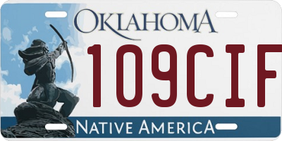 OK license plate 109CIF