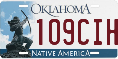 OK license plate 109CIH