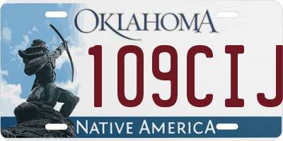 OK license plate 109CIJ