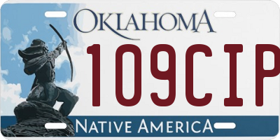 OK license plate 109CIP