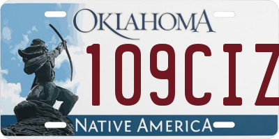 OK license plate 109CIZ