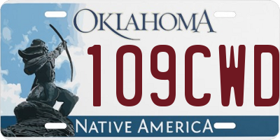 OK license plate 109CWD