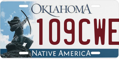 OK license plate 109CWE
