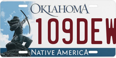 OK license plate 109DEW