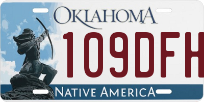 OK license plate 109DFH