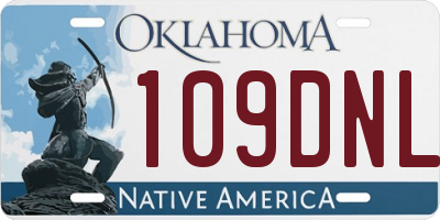 OK license plate 109DNL
