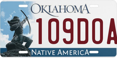 OK license plate 109DOA