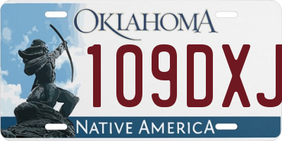 OK license plate 109DXJ