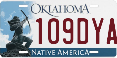 OK license plate 109DYA
