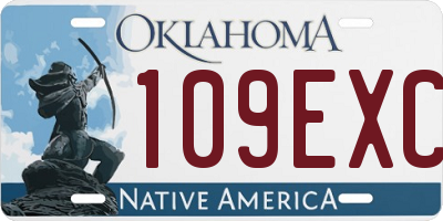 OK license plate 109EXC