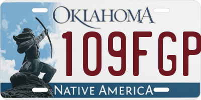 OK license plate 109FGP