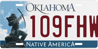 OK license plate 109FHW