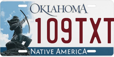 OK license plate 109TXT