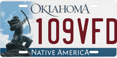 OK license plate 109VFD