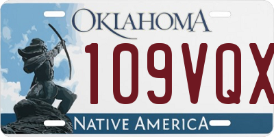 OK license plate 109VQX