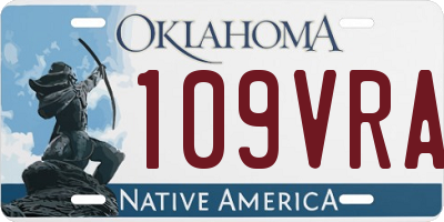 OK license plate 109VRA