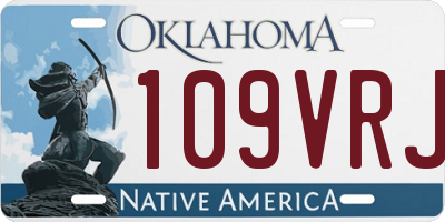 OK license plate 109VRJ