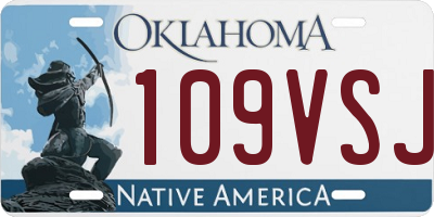 OK license plate 109VSJ