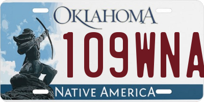 OK license plate 109WNA