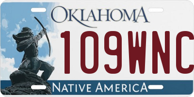 OK license plate 109WNC