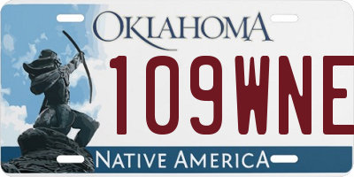 OK license plate 109WNE