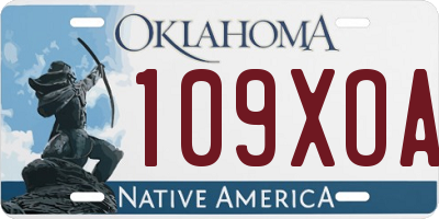 OK license plate 109XOA