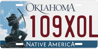 OK license plate 109XOL