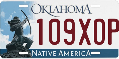 OK license plate 109XOP