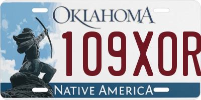 OK license plate 109XOR