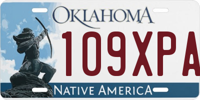 OK license plate 109XPA