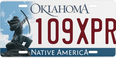 OK license plate 109XPR